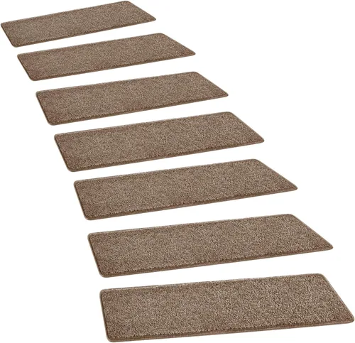 Vista 19 de PURE ERA Bullnose - Juego de peldaños de alfombra para escaleras sin cinta, antideslizantes, protectores de escaleras para interiores, alfombras