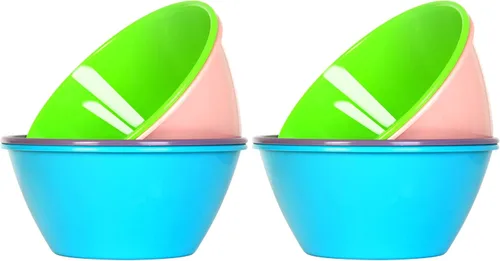 Vista 7 de Youngever Cuencos de plástico de 50 onzas, cuencos grandes para cereales, cuencos de sopa grandes, juego de 9 (9 colores costeros)