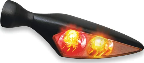 Vista 5 de Kuryakyn 2538 Motorcycle Lighting Accessory: Kellermann Micro Rhombus PL, LED Running/Turn Signal/Blinker Light, White/Amber, Front Left, Chrome