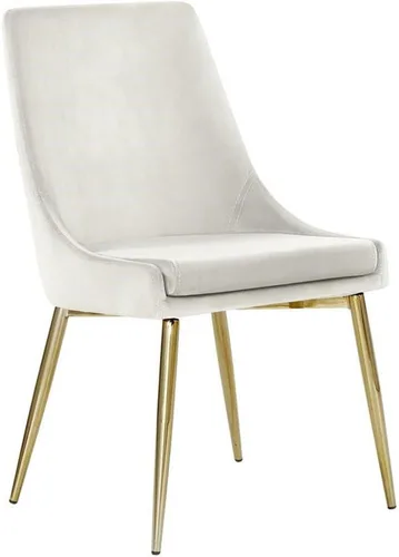 Vista 5 de Meridian Furniture Karina Collection Modern - Silla de comedor contemporánea tapizada de terciopelo con patas de metal resistentes.