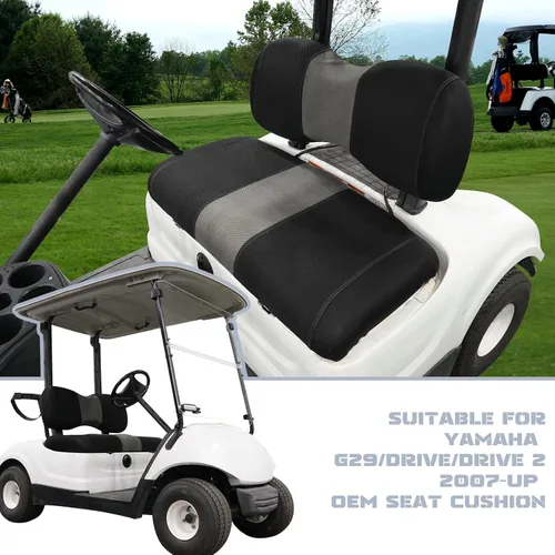 Vista 2 de Fundas de Asiento Delantero para Carrito de Golf Compatibles con Yamaha G29 Drive/Drive 2, Funda de Asiento Ajustable Lavable y Transpirable