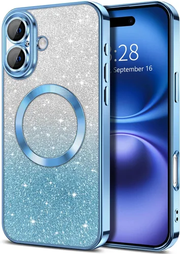 Vista 79 de Hython Funda para iPhone 12 Pro Max Transparente Magnética con Purpurina [Compatible con MagSafe] Protector Completo de Lente de Cámara Delgado