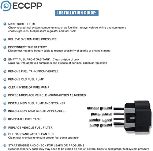 Vista 4 de ECCPP Repuesto de bomba de combustible E8397M E8483M E8721M E8486M compatible con Honda Passport Isuzu Rodeo Axiom 1998 1999 2000 2001 2002 2003