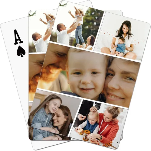 Vista 10 de Cartas de juego con fotos personalizadas: cartas personalizadas con fotos, regalo personalizado para fiestas, bodas y más (estilo 3 (3 fotos))