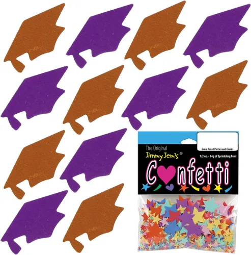 Vista 73 de Confetti Grad Cap Negro, Azul Marino Combo - 2 bolsas de media onza (1 oz)