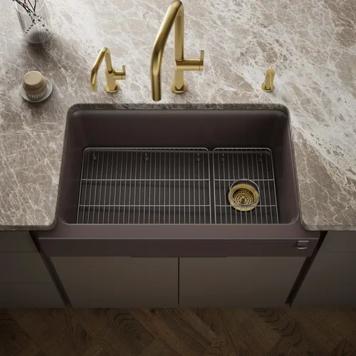 Vista 9 de Kohler K-8223-CM5 Cairn - Grifos para fregadero de cocina, color beige mate