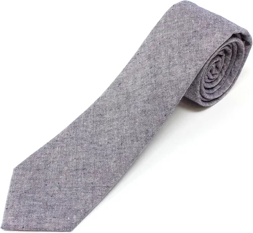 Vista 122 de Corbata delgada de algodón cambray para hombre, estilo desgastado texturizado - 2 1/2 pulgadas de ancho