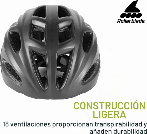 Vista 5 de Rollerblade - Casco de patinaje, unisex, negro