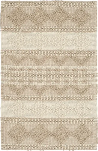 Vista 3 de SAFAVIEH Natura Collection - Alfombra decorativa de 2 x 3 pies, color beige y marfil, hecha a mano de lana tribal marroquí y algodón, ideal