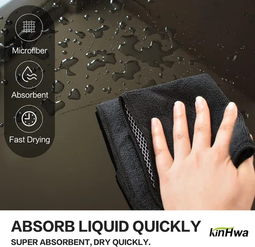 Vista 5 de KinHwa Paños de cocina para platos, paños de microfibra absorbentes de secado rápido, trapos de cocina con lado de limpieza de poliéster, ideal