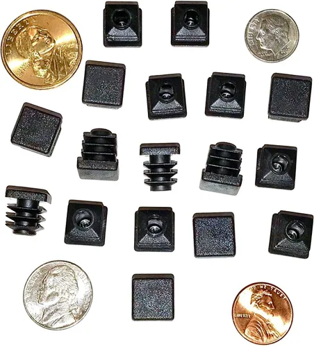 Vista 2 de Paquete de 10: (0.5 pulgadas (1/2 pulgadas), calibre 14-20, tapón cuadrado de plástico negro, tapa de extremo de tubo, insertos deslizantes