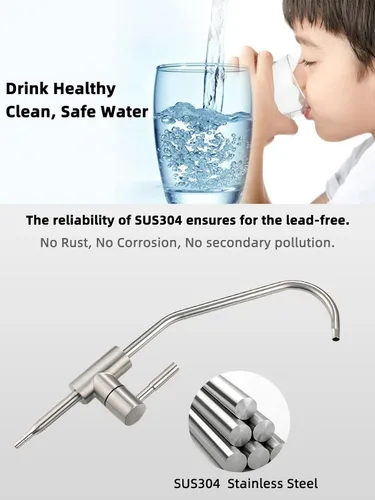 Vista 3 de Grifo de agua potable,Fácil de instalar Grifo RO de fregadero sin plomo,Grifos de filtro de agua para fregadero de barra de cocina,Grifos de ósmosis