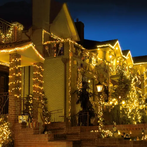 Vista 8 de BlcTec Luces de Navidad blancas cálidas, 300 luces LED de 108 pies para árbol de Navidad con 8 modos, impermeables, con certificación UL