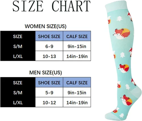 Vista 6 de 4 Pairs Compression Socks for Women & Men, Support Compression Sock 20-30 mmHg for Nurses, Pregnancy, Flying, Running,Travel