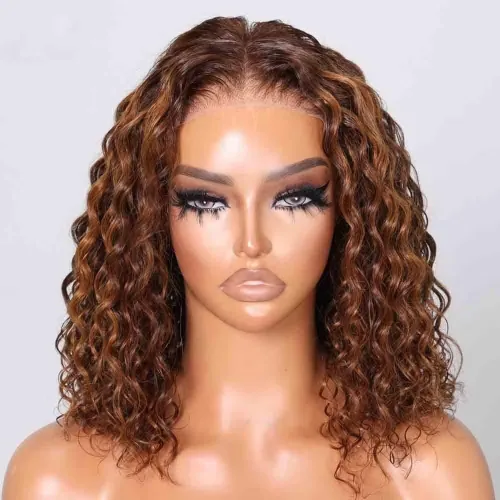 Vista 2 de Peluca de cabello Remy brasileño ondulado 4/30, cabello Remy brasileño prearrancado de 13 x 6, peluca de encaje frontal HD, sin pegamento, peluca