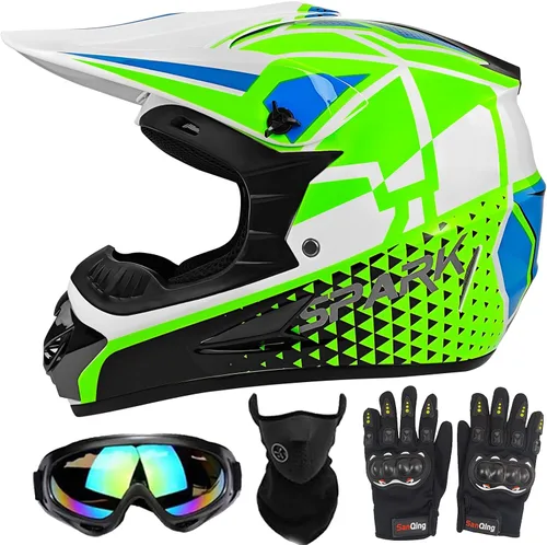 Vista 10 de Casco de motocross para jóvenes, cascos de bicicleta de tierra para niños, cascos de motocicleta todoterreno, bicicleta de montaña, BMX, MX