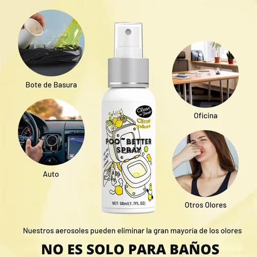 Vista 3 de Clean-n-Fresh Spray para Inodoro, Paquete Variado de 8.5 Onzas Líquidas con 5 Unidades - Cítricos, Hibisco, Lavanda, Eucalipto, Coco de Playa