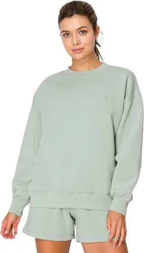 Vista 35 de Cali1850 Sudadera Cloud Nine Fleece Crew para mujer, ajuste relajado, cuello acanalado, puños y dobladillo