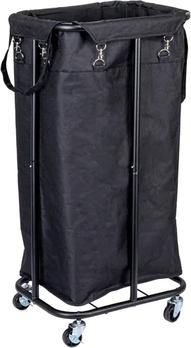 Vista 11 de Household Essentials Clasificador de ropa rodante de 2 bolsas, color negro