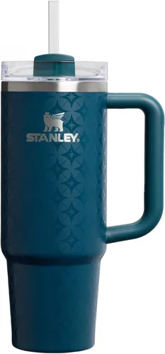Vista 166 de STANLEY Quencher H2.0 Vaso Térmico con asa y pajilla, 64 onzas, tapa Flowstate de 3 posiciones, gran capacidad para viajes y deportes, vaso de acero
