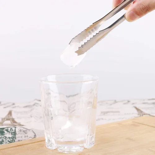 Vista 5 de Pinzas de hielo de acero inoxidable para cubeta de hielo, cubos de azúcar, tocino, cafetería, cocina, fiesta, servir