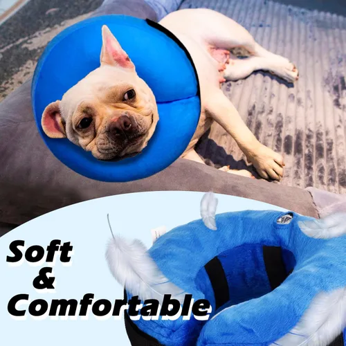 Vista 2 de Collar inflable del cono del perro, E-collar protector ajustable suave