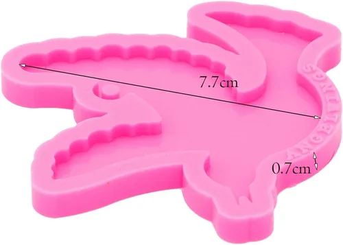 Vista 2 de Llavero de silicona brillante con forma de pájaro brillante con agujero para bricolaje de pájaros voladores, collar de caramelo, joyería epoxi