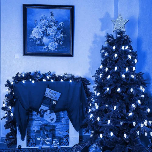 Vista 7 de Dazzle Bright Luces de Navidad C9 para Exteriores, 50 LED 33 Pies Cable Verde Impermeable Luces de Cadena, Luces de Hadas para Interiores
