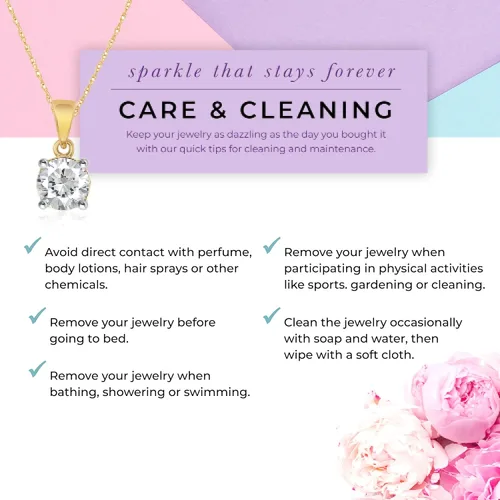 Vista 6 de Certified Lab Grown Diamond Necklaces For Women 14-1 Carat Solid 14k Gold Diamond Necklace Accompanied By Adjustable Real Gold Chain Sparkling GH