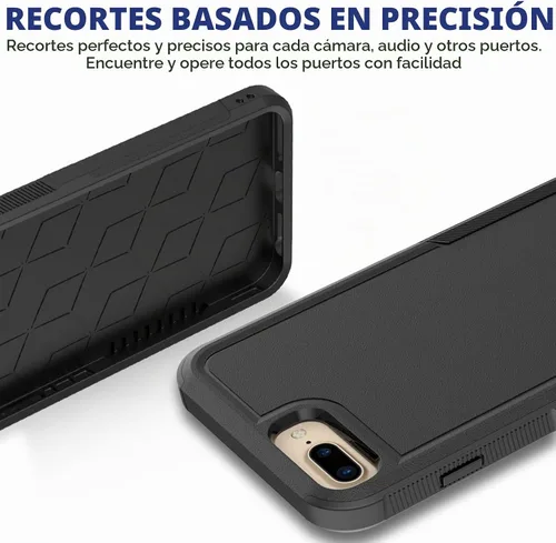 Vista 6 de MDCN Funda para iPhone 8 Plus, iPhone 7 Plus: funda protectora de doble capa resistente para teléfono celular, a prueba de golpes, resistente