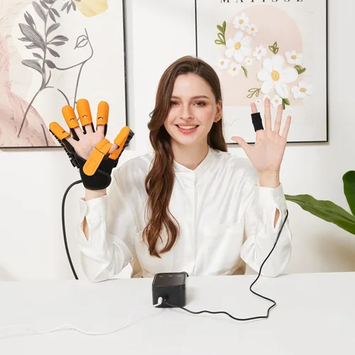 Vista 3 de Guantes de robot de rehabilitación de mano para accidentes cerebrovasculares, equipo de terapia de accidentes cerebrovasculares para adultos