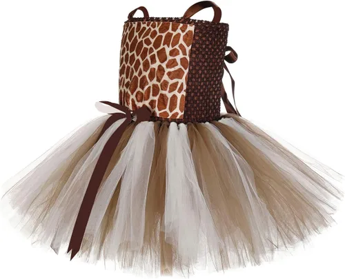 Vista 3 de Tutu Dreams Disfraces de animales de Halloween para niños y niñas de 1 a 10 años, reno, jirafa, tigre con diadema, ropa de disfraces de Halloween