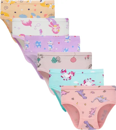 Vista 13 de Sladatona Ropa Interior Suave para Niñas Pequeñas y Niños Pequeños, Bragas Transpirables y Cómodas Rojo albaricoque.