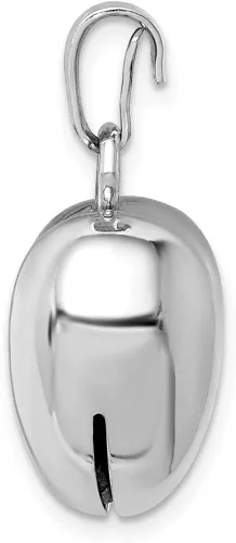 Vista 2 de Plata de ley rodiada pulida campana interior colgante corazón soplado 0984in estilo QC9455