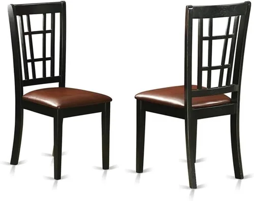 Vista 4 de East West Furniture DLNI5-BLK-LC - Juego de comedor de 5 piezas que incluye una mesa de comedor redonda con gotas y 4 sillas de cocina tapizadas