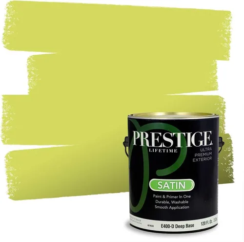 Vista 117 de PRESTIGE Pinturas de pintura exterior e imprimación en uno, 1 galón, plano, combinación comparable de Benjamin Moore* Manzanilla*
