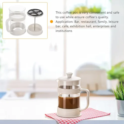 Vista 3 de DOITOOL Cafetera de café expreso, cafetera de café, cafetera de vidrio, prensa de café de vidrio, cafetera de té de 27.1 fl oz, filtro de café frío