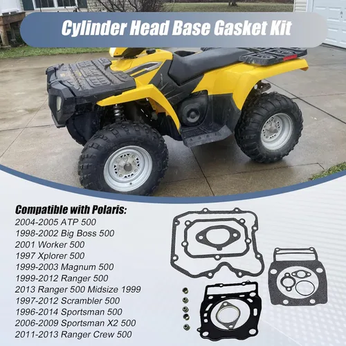 Vista 2 de XQSMWF Kit de juntas de base de culata para Polaris Sportsman 500 1996-2014 ATP 500 2004-2005 Xplorer 500 1997 Scrambler 500 1997-2012 Magnum 500