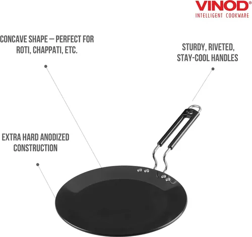 Vista 3 de Vinod Roti Tawa Anodizado Duro 28 cm (11") - Plancha para Crepas