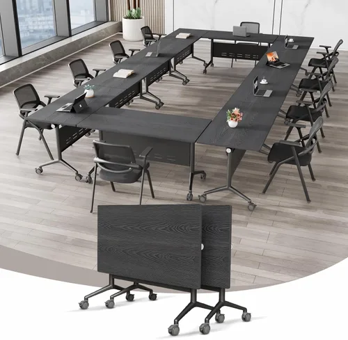 Vista 75 de Mesa de conferencias plegable, mesa de sala de conferencias con ruedas, mesa de conferencias plegable modular, mesas de reuniones de entrenamiento