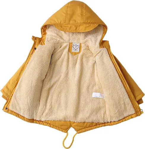 Vista 3 de WEONEDREAM Abrigos de invierno para niños y niñas, trajes cálidos para niños, chaqueta resistente al viento para niños de 1 a 8 años