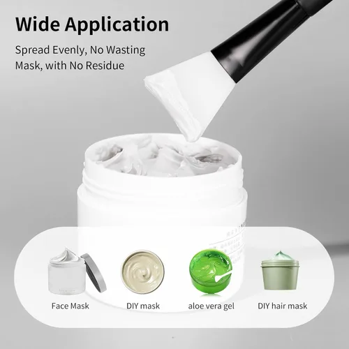 Vista 2 de MSQ Cepillo de silicona para mascarilla facial, limpiador facial suave, cepillo de máscara facial para barro, arcilla, máscara mixta de carbón Negro