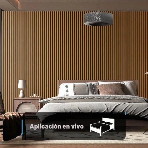 Vista 2 de Art3d - 2 piezas de panel acústico de listones, de 104 x 15.75 pulgadas para pared y techo, panel 3D acanalado absorbente de sonido con acabado