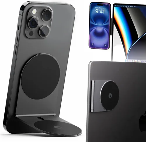 Vista 7 de Rolling Square Edge Pro Core - Soporte magnético para teléfono con base para computadoras y tabletas Placa de metal adhesiva segura o modo