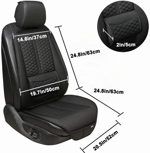 Vista 9 de Black Panther Funda de asiento de automóvil, 1 pieza de protección universal sin laterales para el asiento del conductor, con soporte lumbar