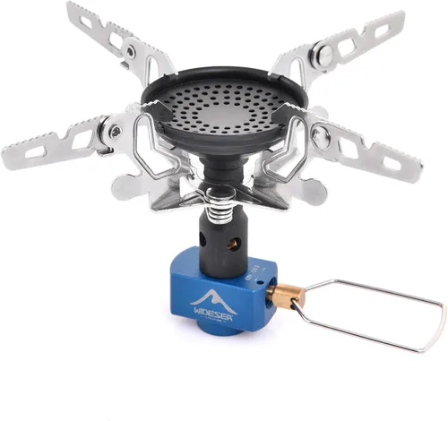 Vista 9 de Widesea Estufa de mochilero 3300W Estufa de camping Quemador de gas portátil con Iginitor Mini Ultraligero Equipo de senderismo Equipo al aire libre