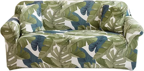 Vista 15 de Qubjus Funda elástica para sofá estampada, con una funda de cojín separada, de gran tamaño para sofás de 4 cojines, lavable, protector universal