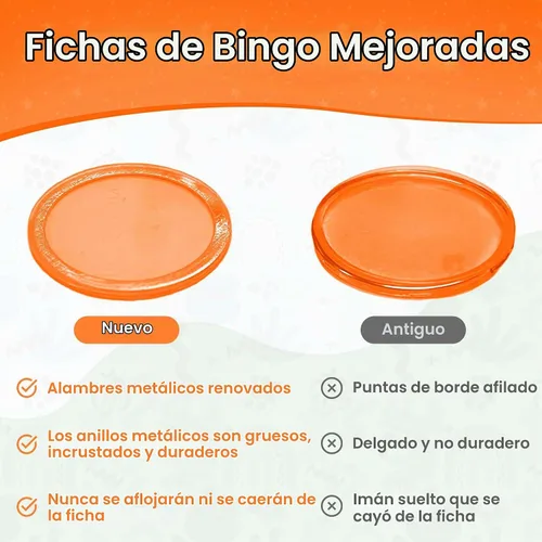 Vista 7 de MR CHIPS Varitas magnéticas fabricadas en Estados Unidos y chips de plástico de 3/4 pulgadas con anillos de metal, 100 piezas, bolsa de Naranja