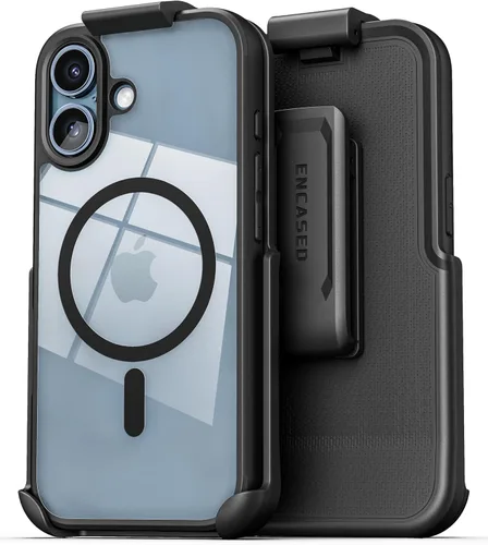 Vista 11 de Encased SlimShield para iPhone 14 Funda con Clip para Cinturón con Soporte para Teléfono (Compatible con MagSafe) Negro Mate (iPhone 14)