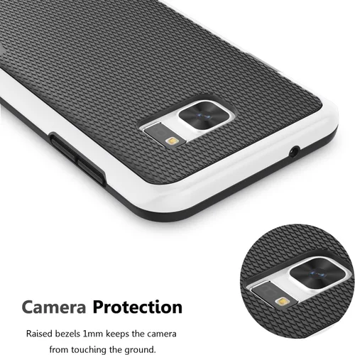 Vista 6 de Jeylly Funda para Galaxy S7, [3 colores] Slim Hybrid Impact Rugged Soft TPU Negro